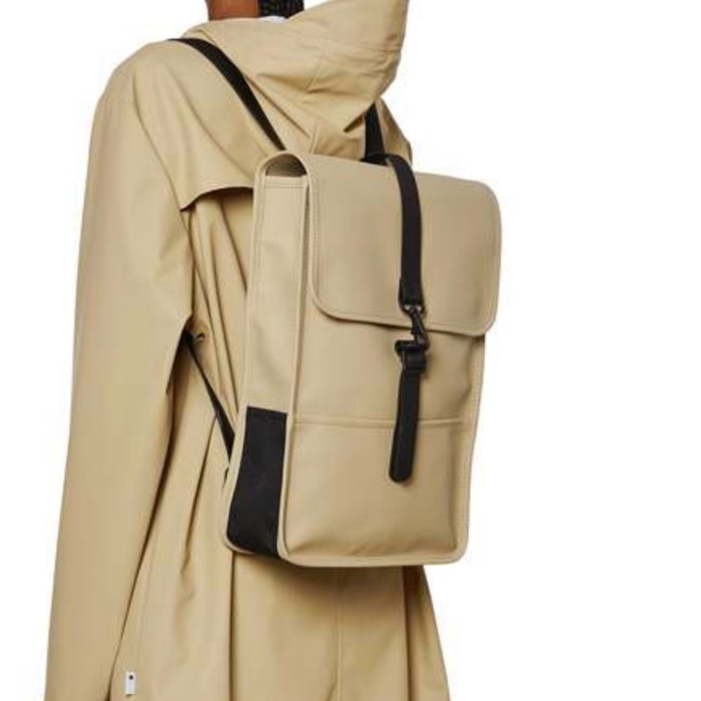 RAINS Tan (Sand) Backpack Mini - Picture 2 of 6